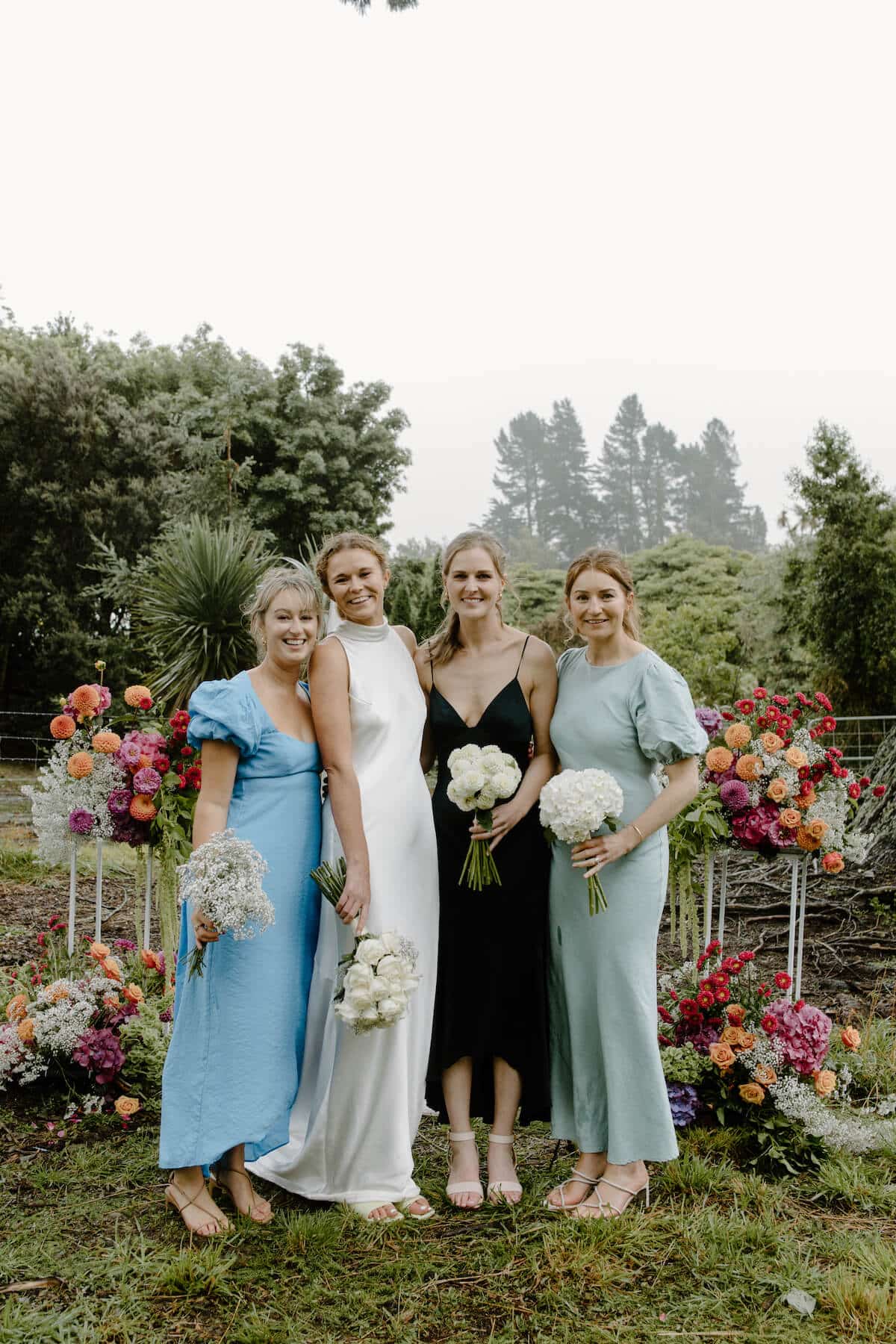 A bridal party of four women