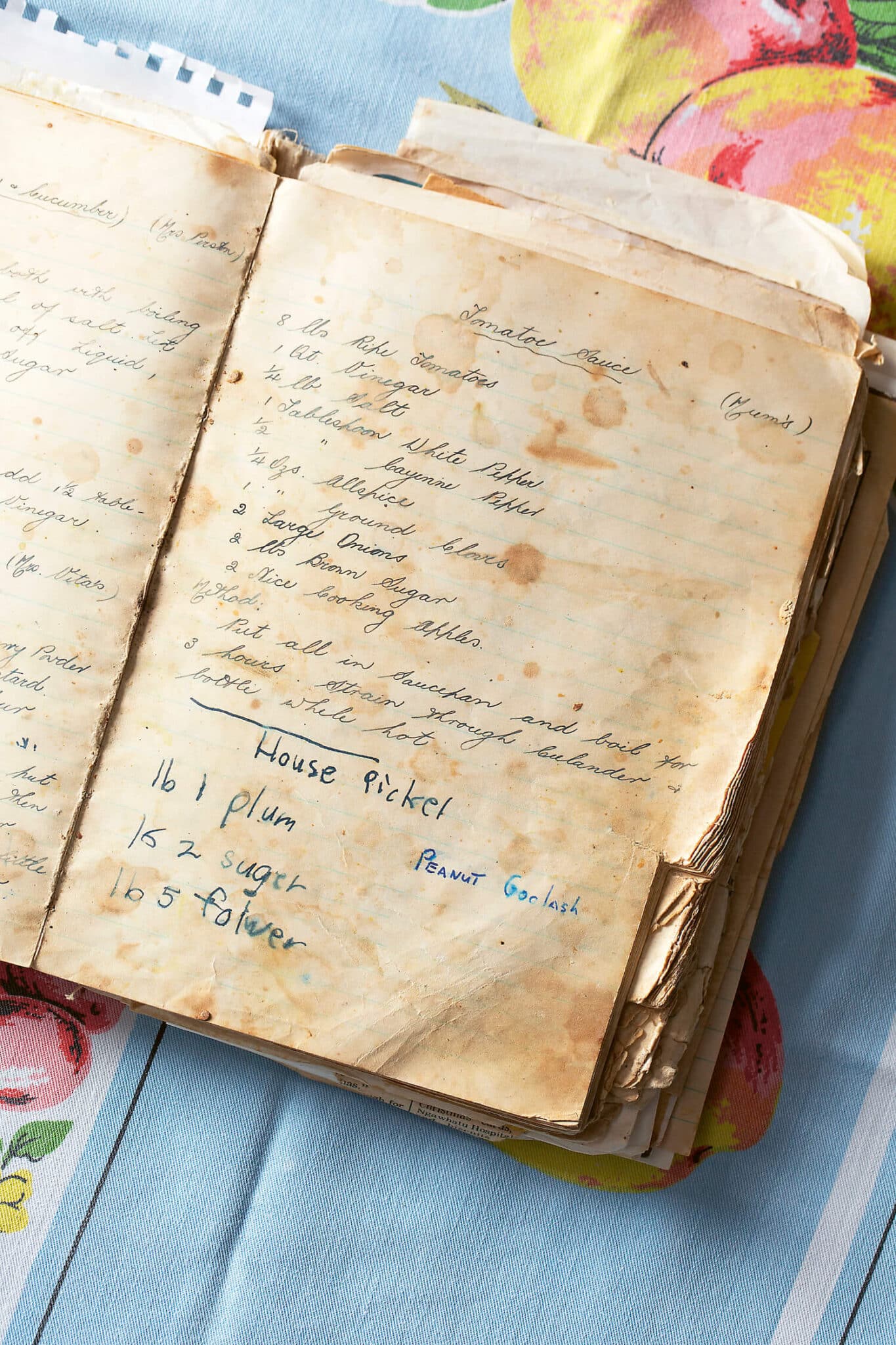A generations-old handwritten cookbook
