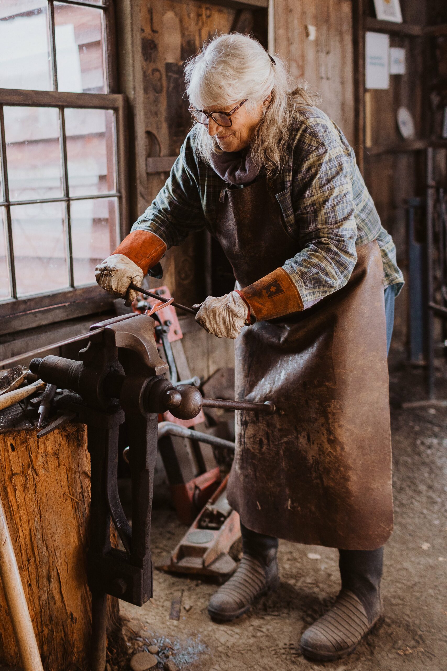 "It's amazing to see the grins on people's faces, even if they're a bit dirty and smudgy. But hey, that's working in a coal forge," Judy says.