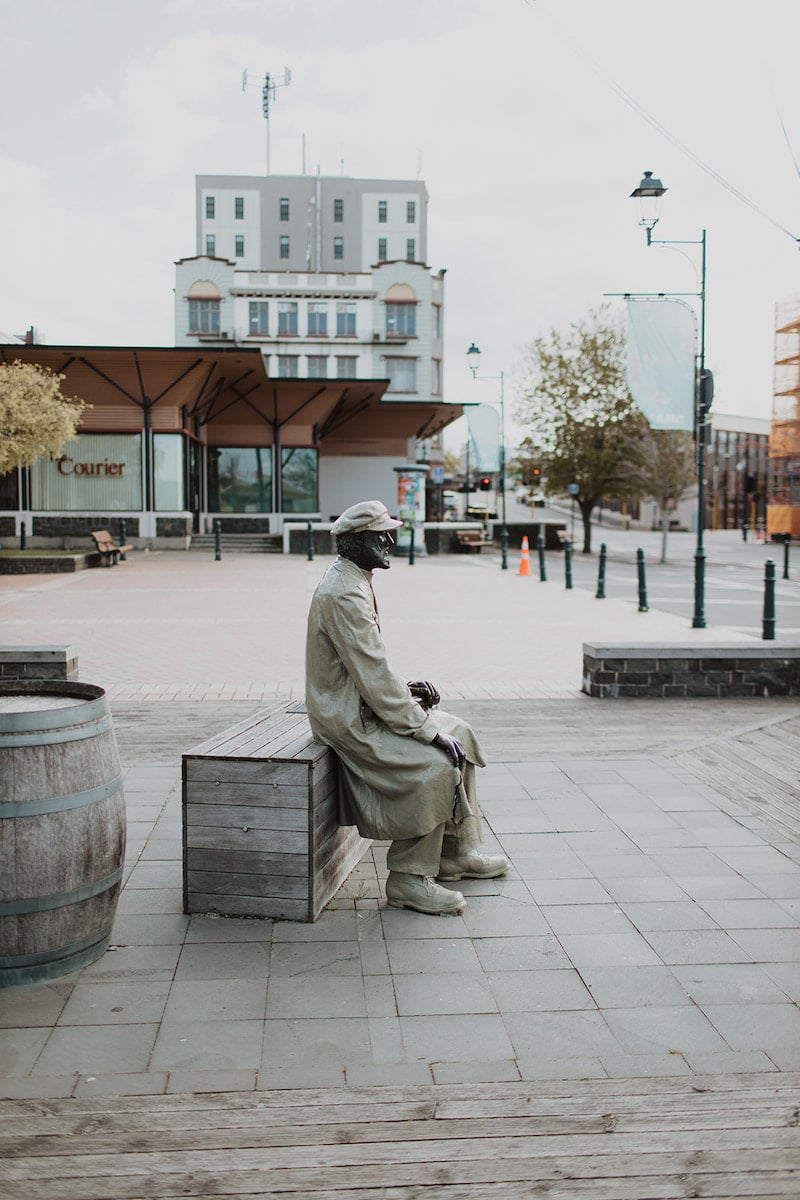 A statue of Captain Henry Cain outside Speight's Ale House on George Street.

