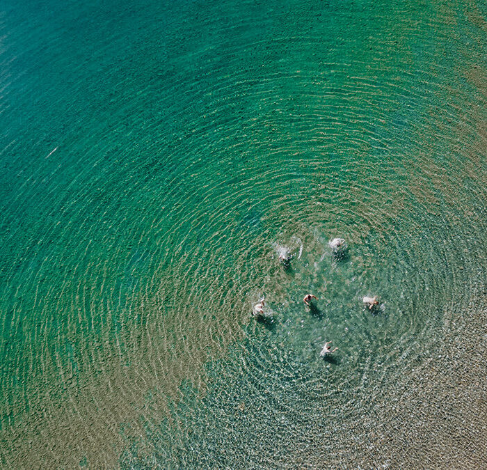drone view of Lake Hāwea