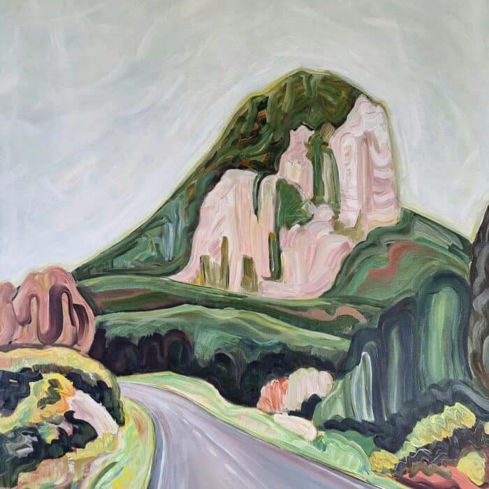 An acrylic painting of Pohaturoa, an ancient volcanic dome.