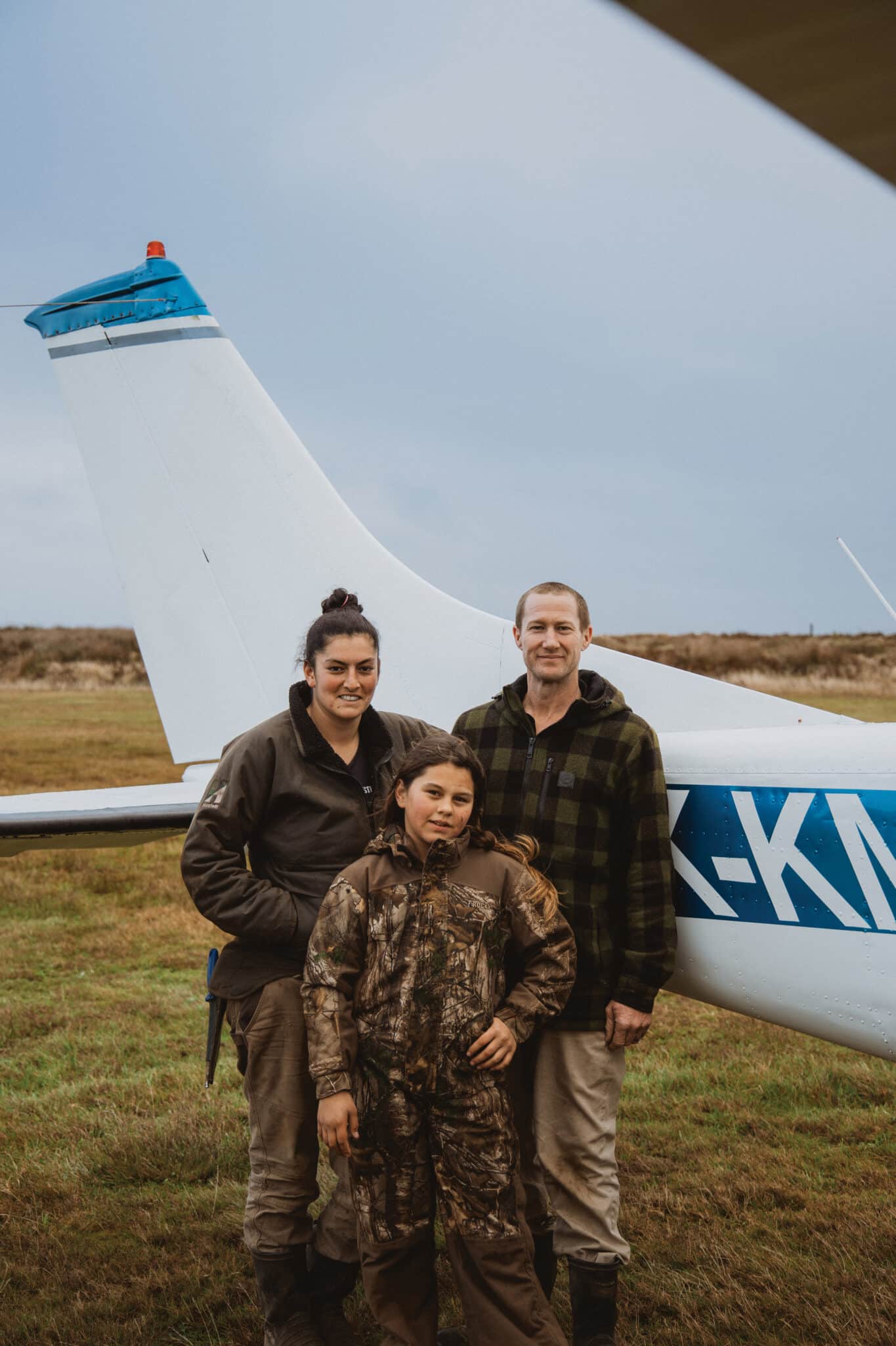 Tommi with her niece Morgan Edmonds, 11, and her husband, Tim. “That is the little plane, also known as ‘the Pitt Plane’ – aka ‘the 206,’” says Tommi. “The pilots – currently there are two – have a Messenger page specifically for the Pitt Island community to book the 206. It’s used for everything – it flies our mail over, and if we have anything at one of the shops on Chatham we can call or message the pilots and they will pick it up. When it’s rough at sea, it’s nice to have the 206 to get us to and from Chatham quickly – it’s only a fifteen- to twenty-minute flight.”