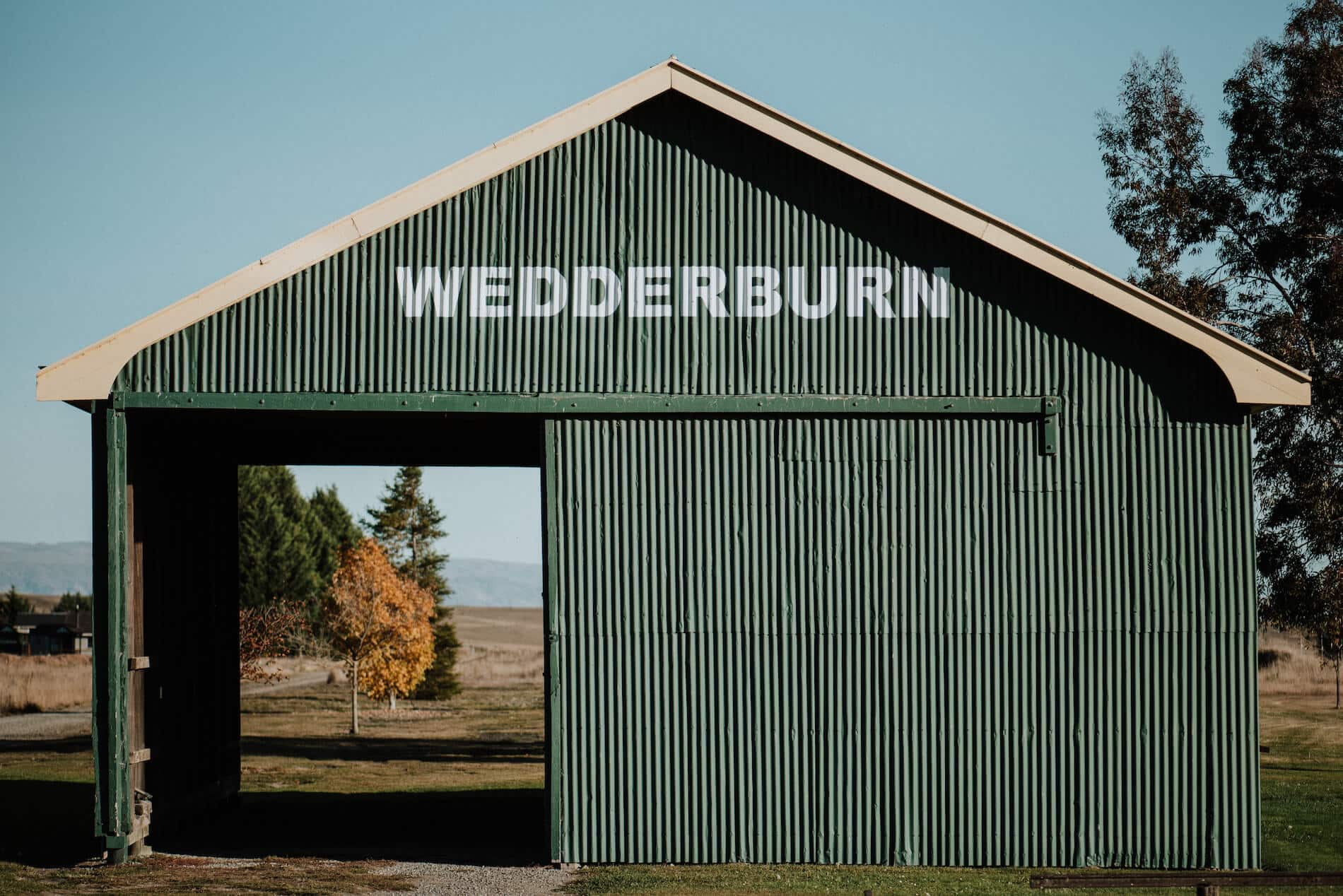Defunct Wedderburn railway building in Central Otago.