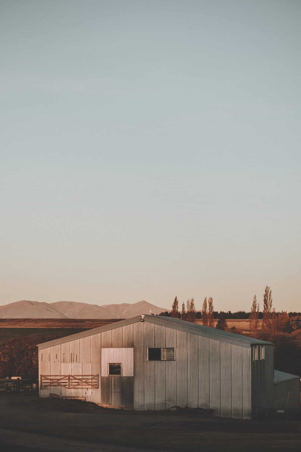 A corrugated iron shed in Central Otago.