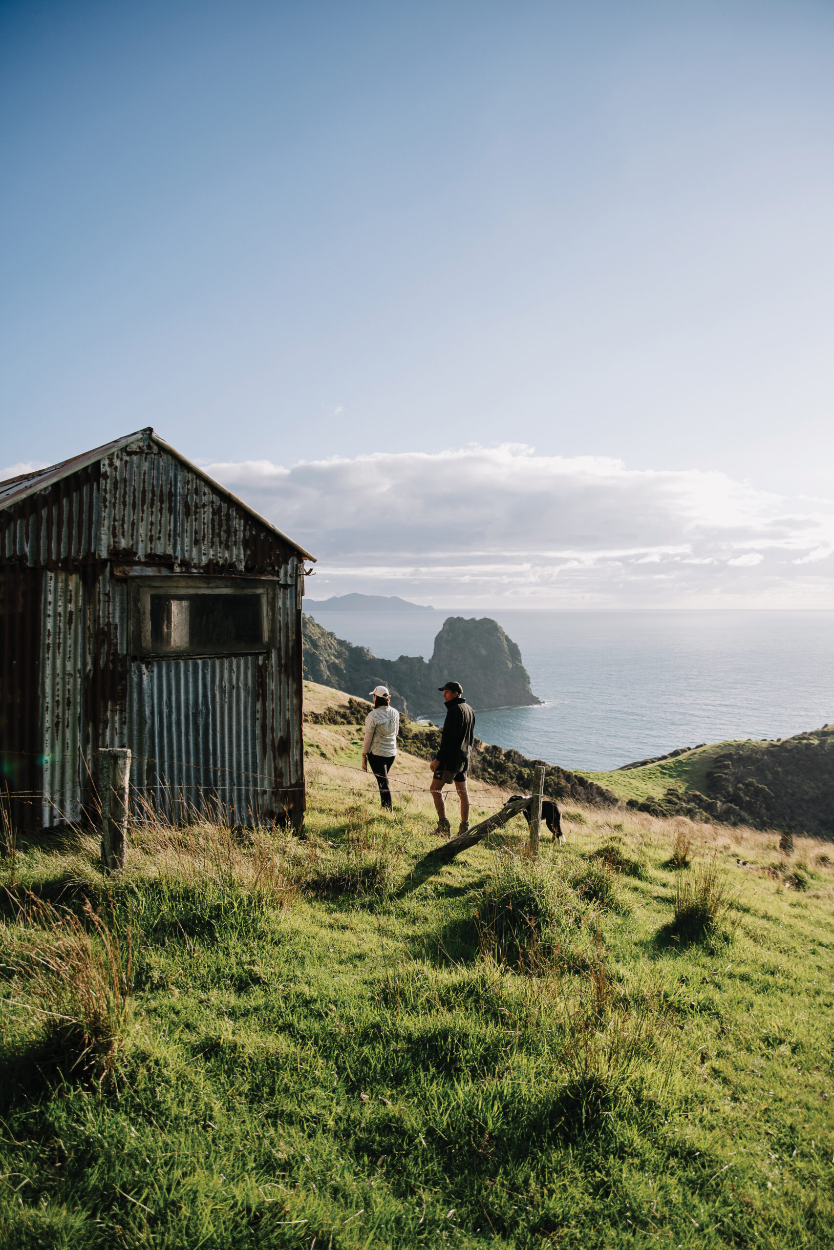 Above. This building, known as the Shepherds’ Hut, is found on day two of the walk and is also accessible to the public
as part of the Coromandel Coastal Walkway. “It was used as a musterers’ hut as well as for the fencers that helped break the land in during the 1930s,” says Cath. 