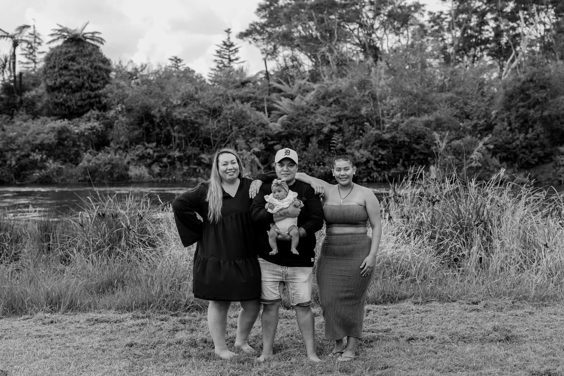 Jasmin, Storm and Taera with baby Mio. “Ehara tāku toa i te toa takitahi, engari he toa takitini.” My success is not mine alone, but it is the strength of many. This quote hangs on the wall of Jasmin and Storm’s home, reiterating how it takes a village to raise a family.