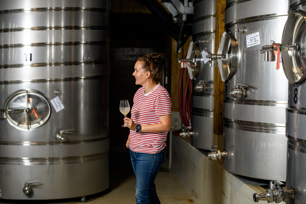 Anna and wine silos