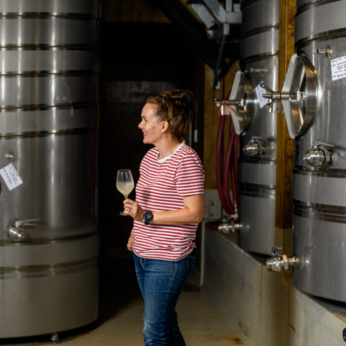 Anna and wine silos