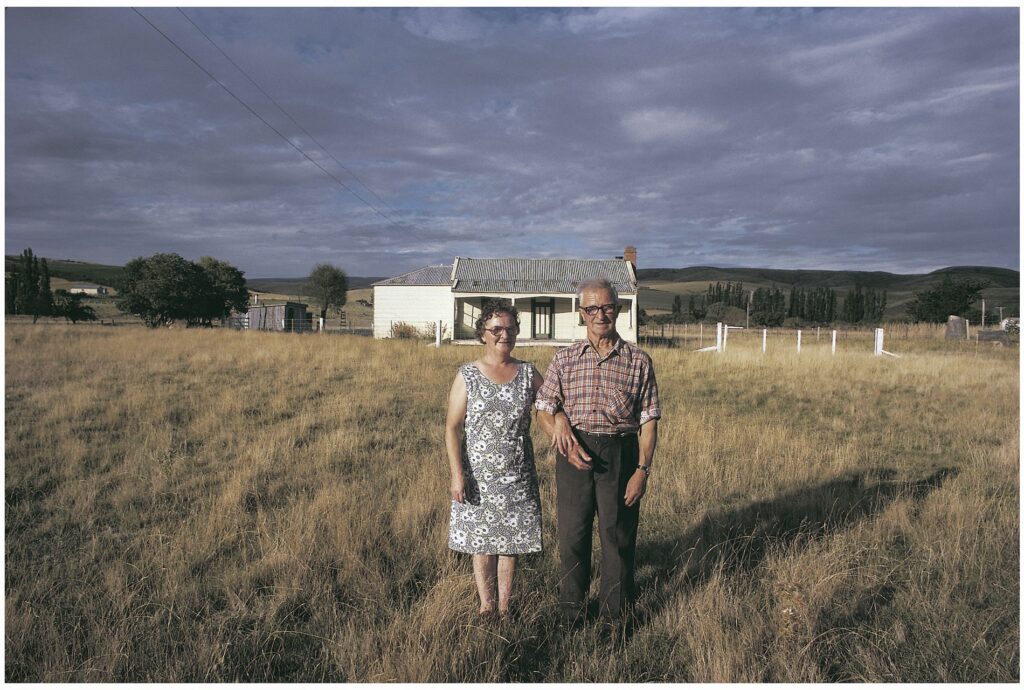 1979 colour photo of a woman and her father at Millers Flat