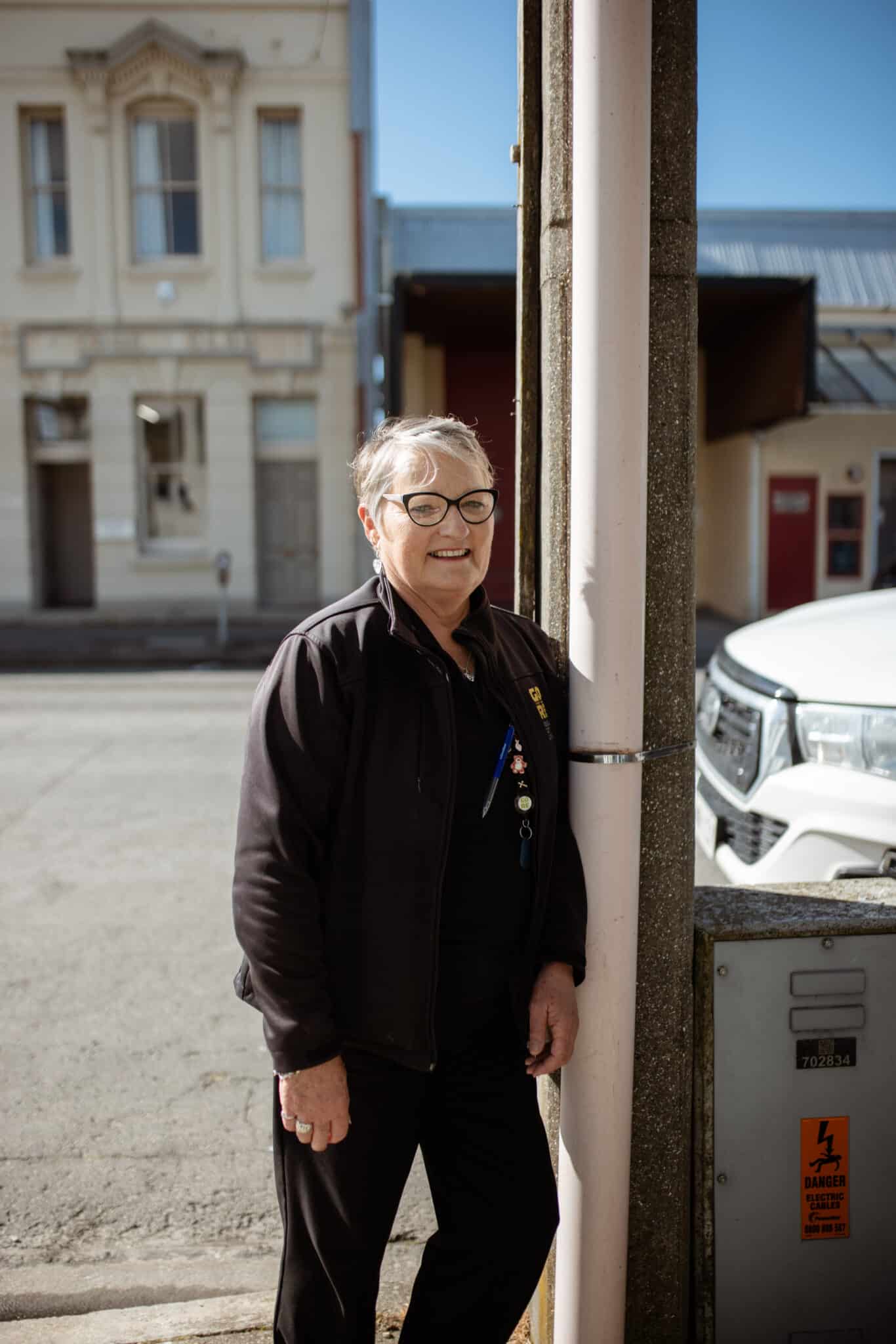 Above. “Over the years you get to know people and their routines. There’s a group of ladies who come into town once a week and sit in the window at Table Talk Cafe for
a cup of tea, and another lot who go over to The Stable Kitchen,” says Virginia.