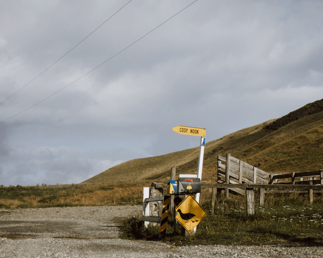 Cosy Nook – to the left. Watch out for ducks crossing.