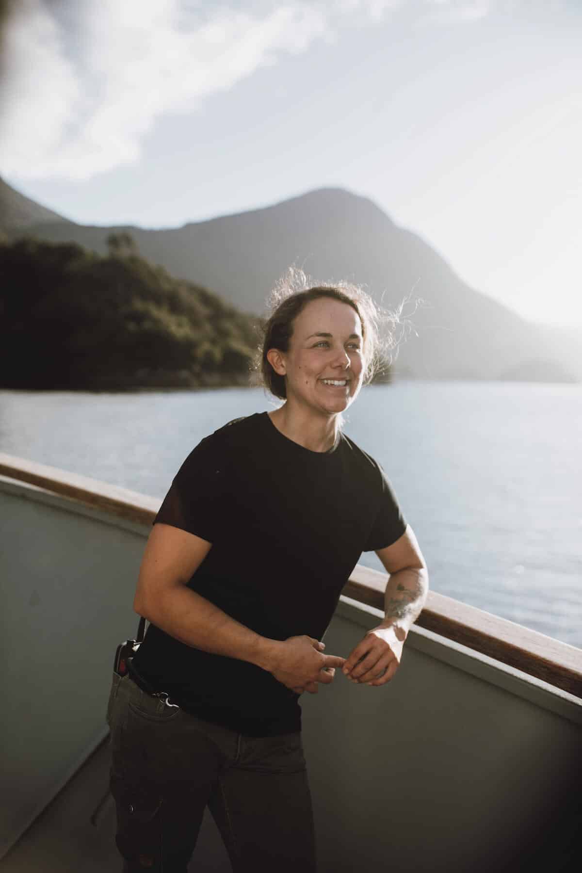 Woman on a boat