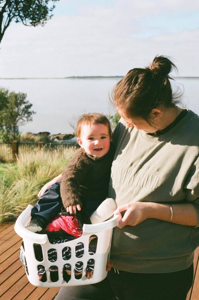 Greer Paterson pregnant on the Chatham Islands