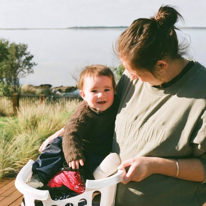 Greer Paterson pregnant on the Chatham Islands