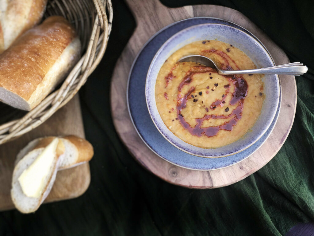 Split pea and smokey bacon soup