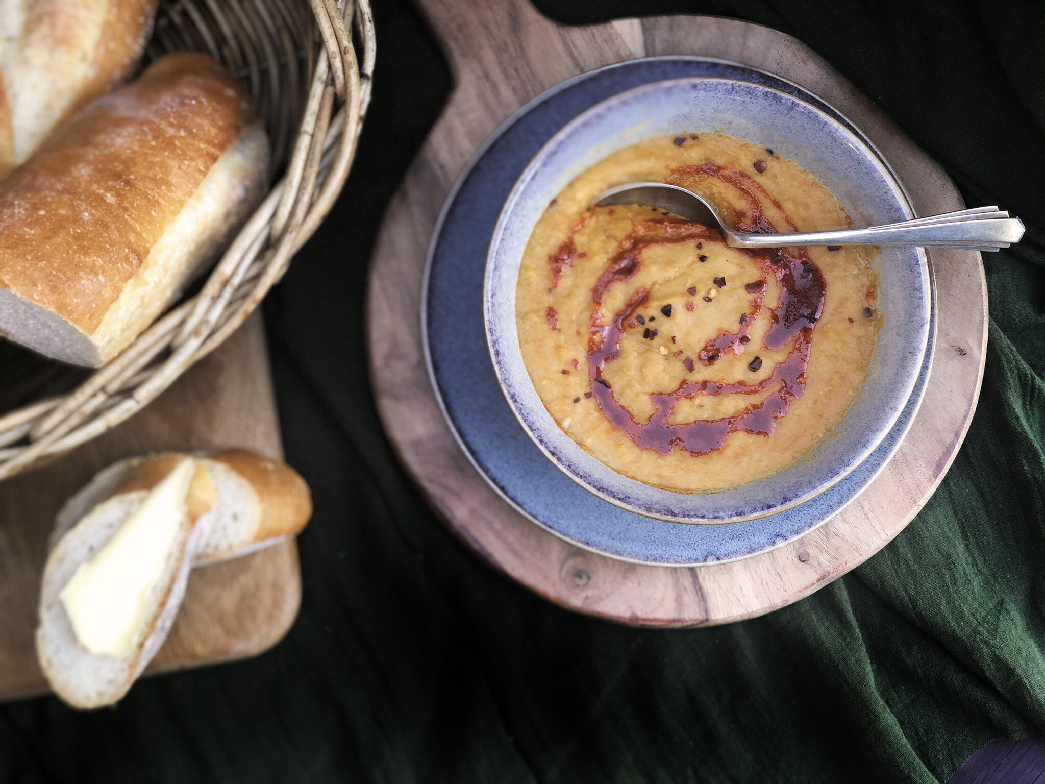 Split pea and smokey bacon soup