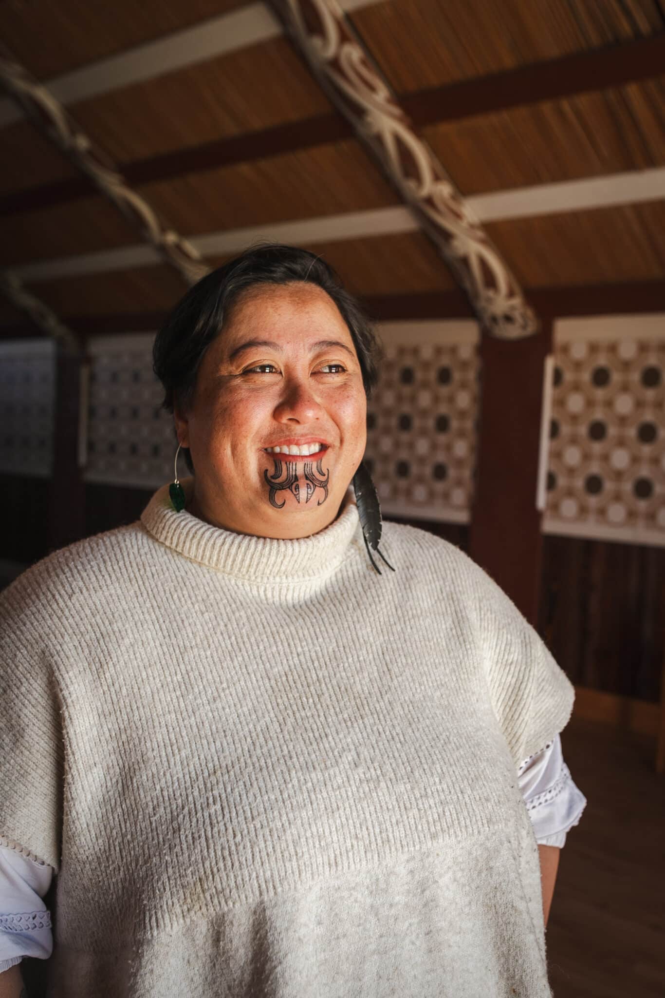 “Funnily enough, my daughter, Lotus, wanted to take me
down to her work. She was so proud, like, ‘This is my mum. She’s brown!’” Challen says. “She’s had a tough time, and even though she went to Kōhanga and learnt the reo, she doesn’t speak it anymore. It’s that fear for her – not being white enough to be white, or brown enough to be brown.”