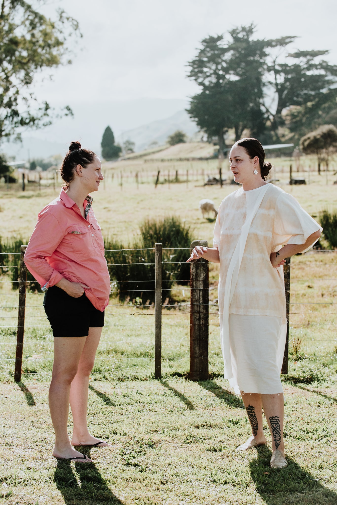 Chatting with textile artist Jera Stanley at The Muster. 