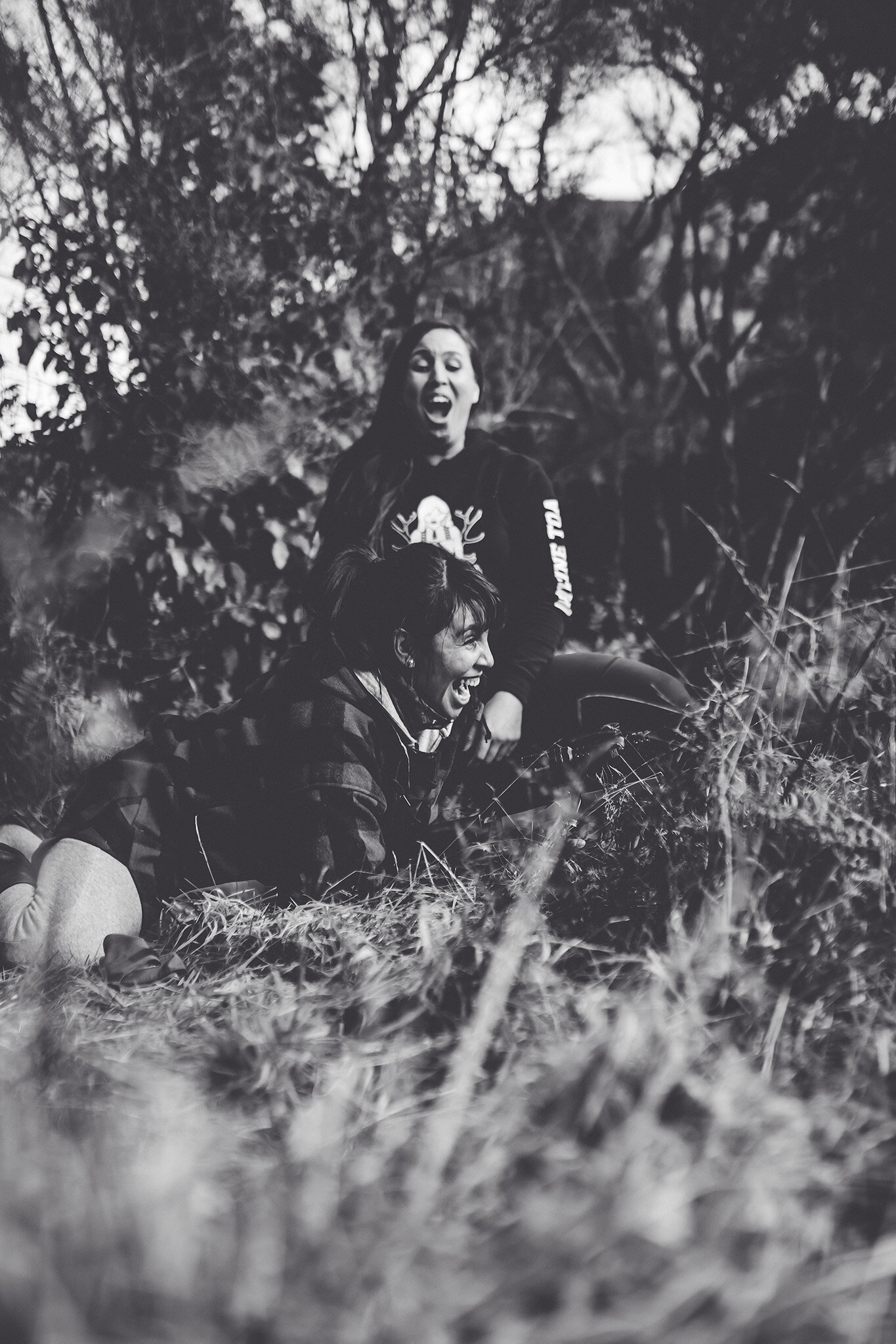 Two women on the bush floor