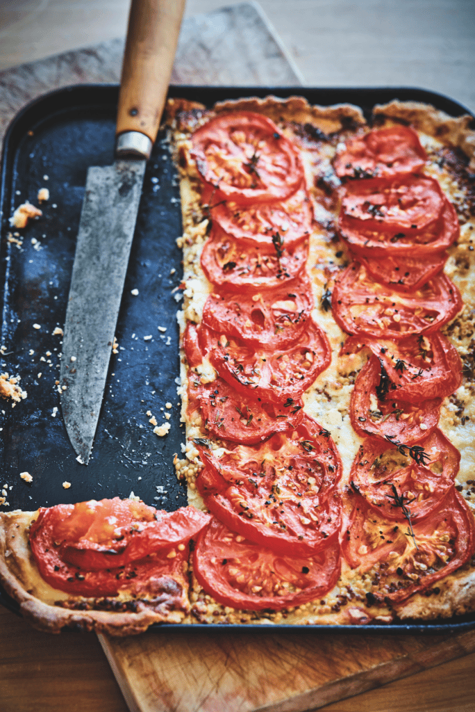 Tomato mustard tart