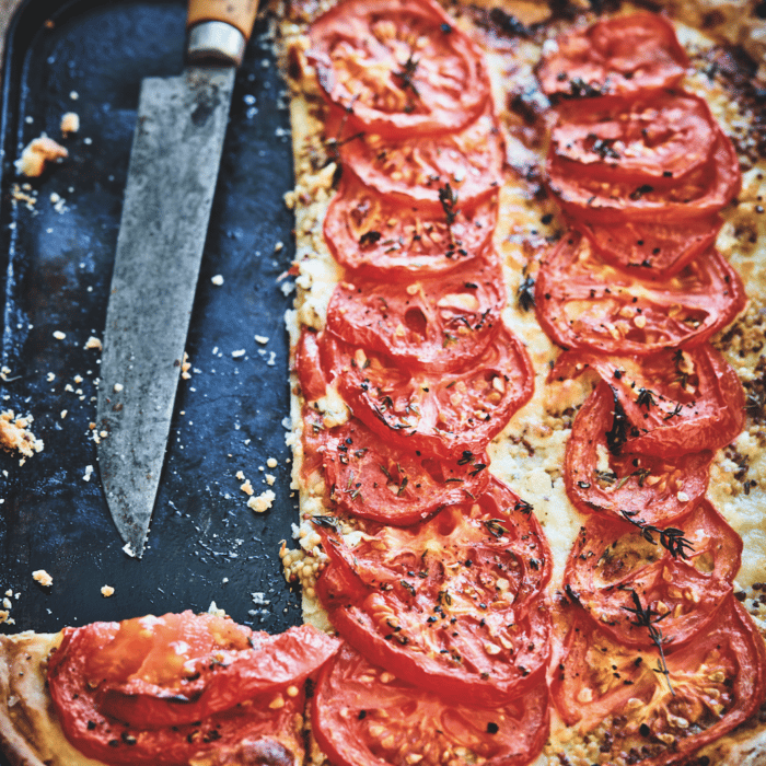 Tomato mustard tart