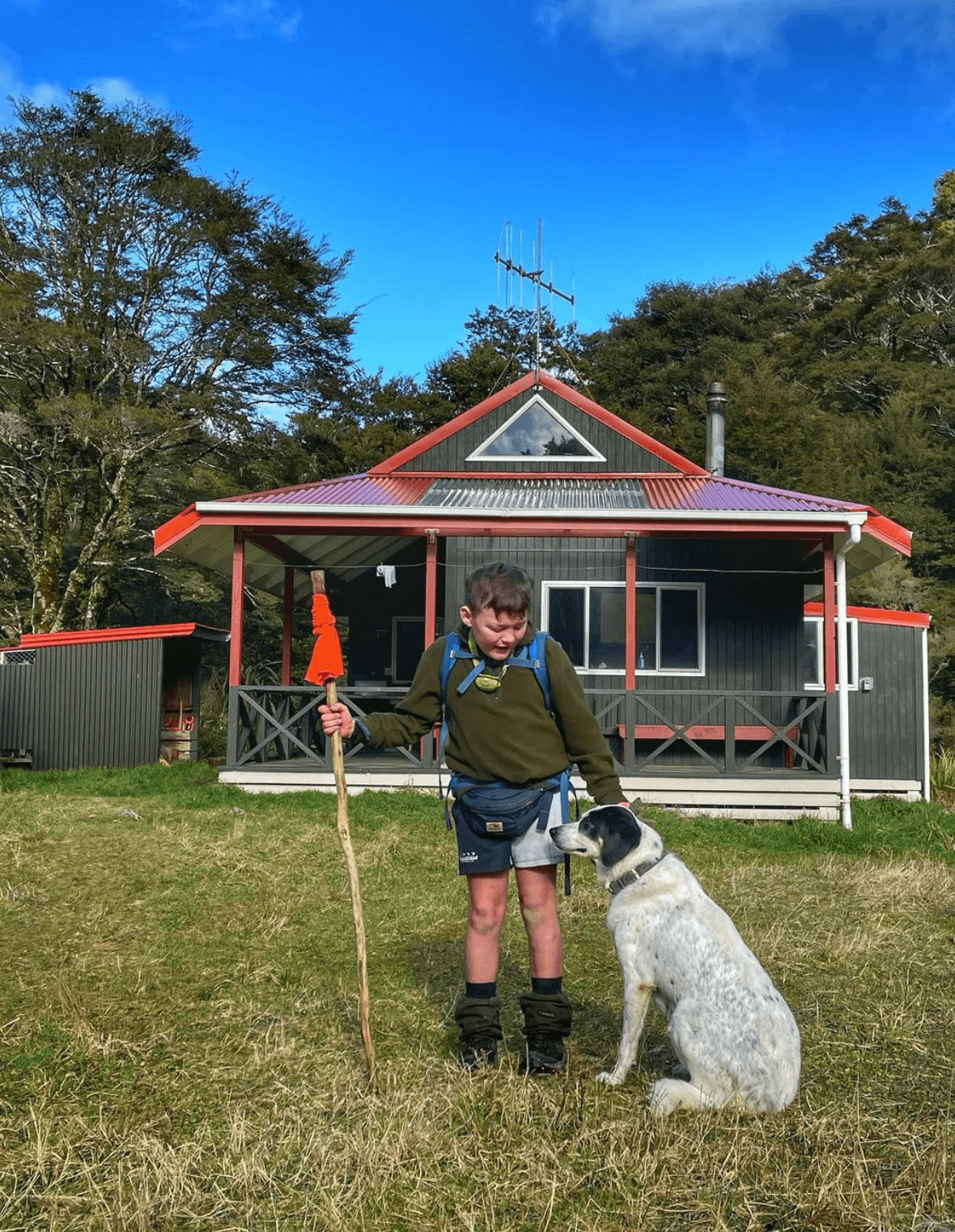 It never fails to amaze me how much fuel Richie has got in the tank. Into Mitre Flats Hut for hamburgers, hot chocolates and cards, an hour for lunch, then back out to the ute – a 16.2km round trip. He said he was glad he’d done something these school holidays that he could be proud of.