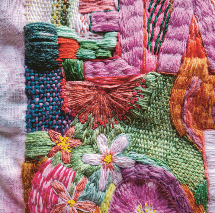  A closeup progress shot of Kind Heart Brave Mind, 2021.