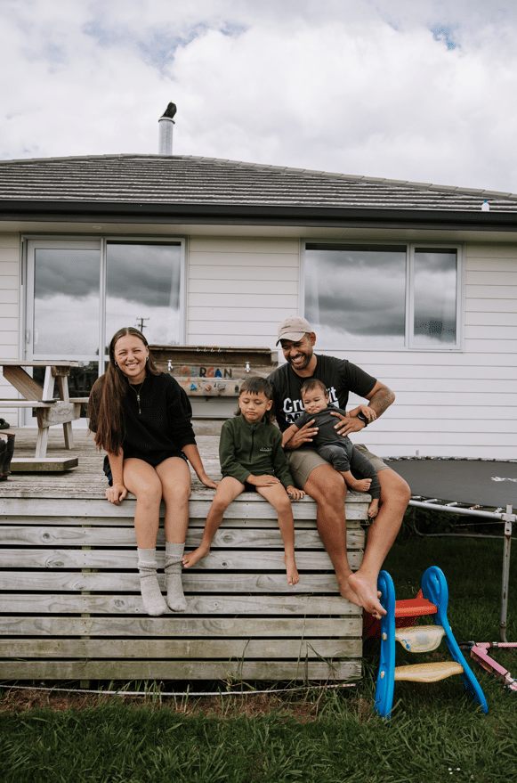 Above. Samantha with Roman, husband Quinn and baby Quinn. “What’s really worked for me is having support through the whole journey,” she says. “My husband and I have done really well as a unit, which really helps with anything in life – your career or just your home life. It’s massive being able to work closely with him, and I think farming is really a great life.”