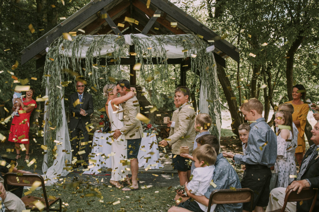 Sarah and Willy Scurr at the altar
