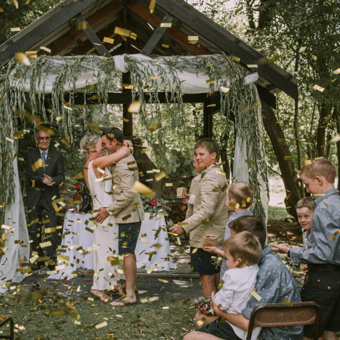 Sarah and Willy Scurr at the altar