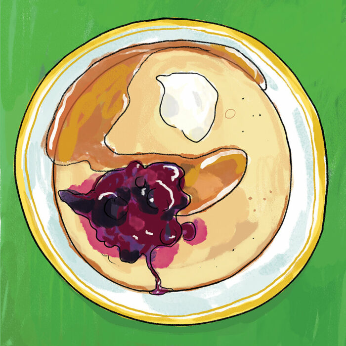 Drawing of banana pancakes
