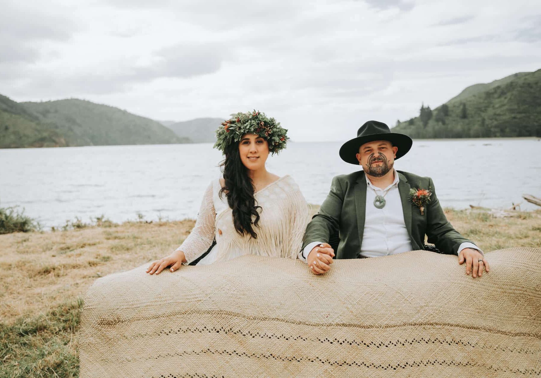 Naomi and Hamuera with their takapau wharanui.