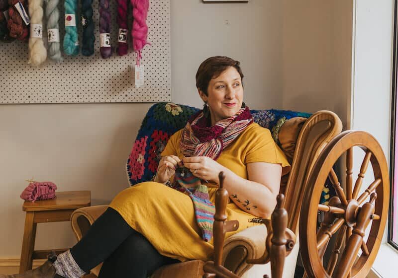 Katie sitting in her chair