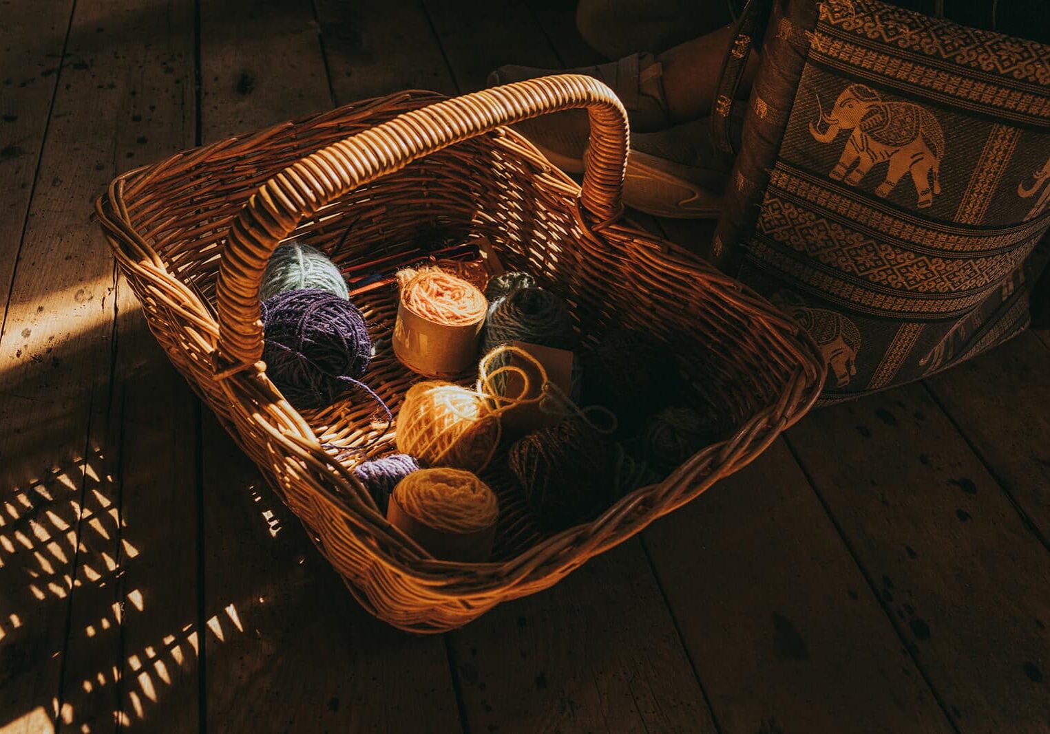 Basket of wool