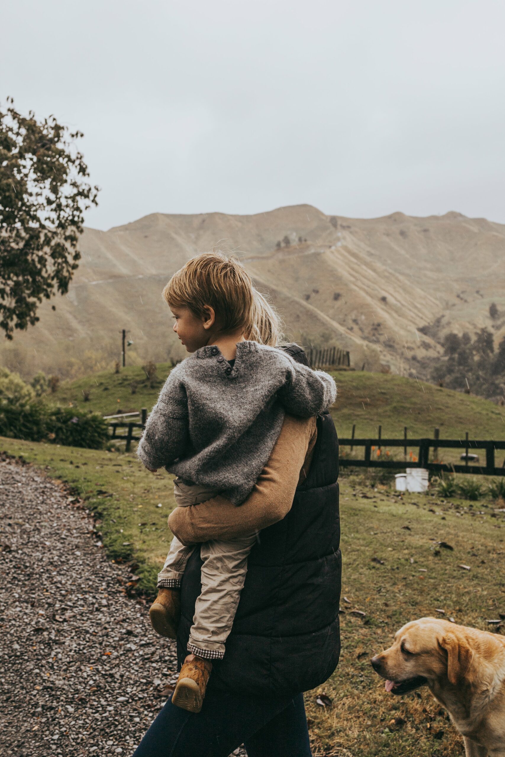 Sophie carrying her son Harry
