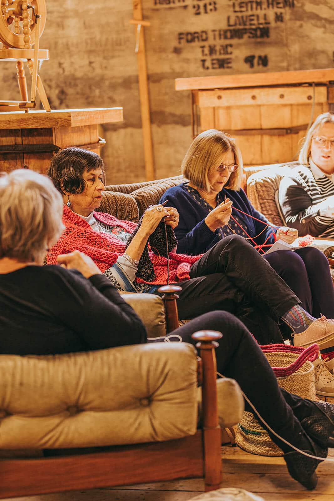 Women knitting