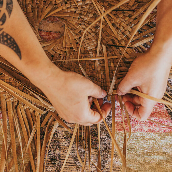 Partially woven flax